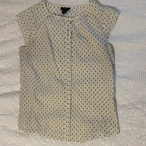 Ann Taylor Cream and Black Blouse